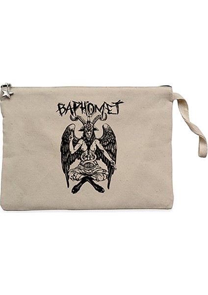Baphomet Mythological Figure Krem Clutch Astarlı Cüzdan / El Çantası