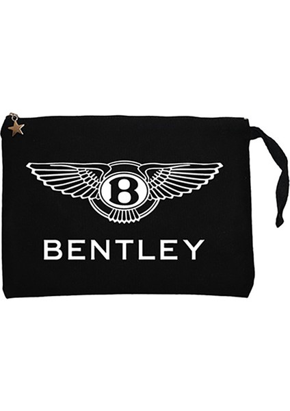 Bentley Logo 2 Siyah Clutch Astarlı Cüzdan / El Çantası