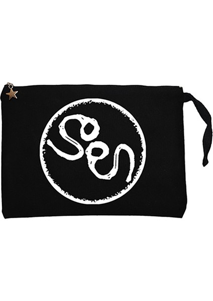 Soen Logo Siyah Clutch Astarlı Cüzdan / El Çantası