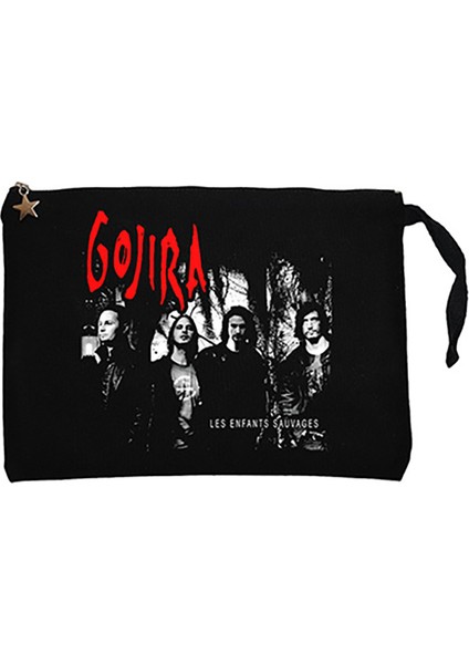 Gojira Les Enfants Sauvages Siyah Clutch Astarlı Cüzdan / El Çantası