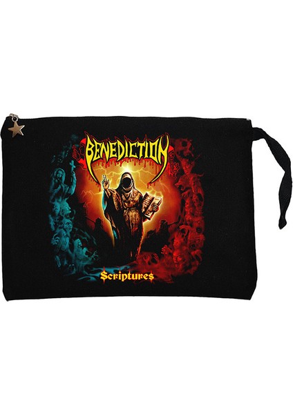 Benediction Scriptures Siyah Clutch Astarlı Cüzdan / El Çantası