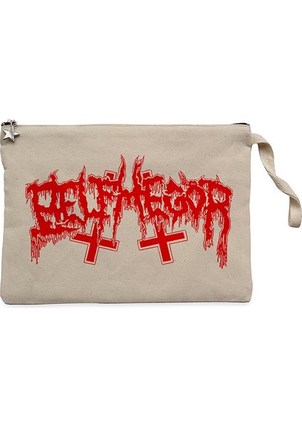 Belphegor Logo Krem Clutch Astarlı Cüzdan / El Çantası