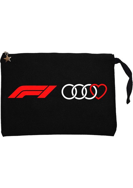 F1 Audi Love Siyah Clutch Astarlı Cüzdan / El Çantası