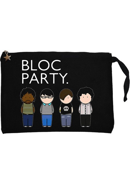 Bloc Party Grup Siyah Clutch Astarlı Cüzdan / El Çantası