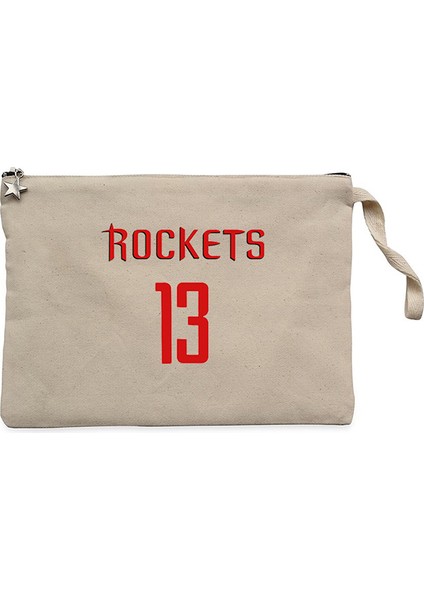 James Harden Rockets Krem Clutch Astarlı Cüzdan / El Çantası