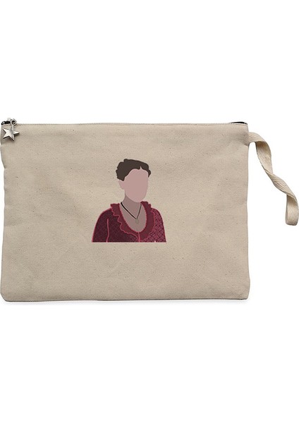 Enola Holmes Silhouette Krem Clutch Astarlı Cüzdan / El Çantası
