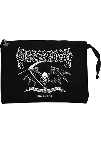 Dissection Live Rebirth Siyah Clutch Astarlı Cüzdan / El Çantası