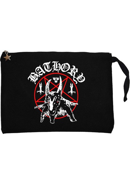 Bathory Graphic Siyah Clutch Astarlı Cüzdan / El Çantası