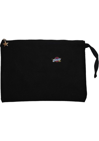 Clevaland Cavaliars Logo Siyah Clutch Astarlı Cüzdan / El Çantası