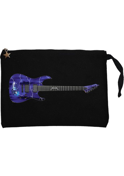 Metallica Ride The Lightning Guitar Siyah Clutch Astarlı Cüzdan / El Çantası
