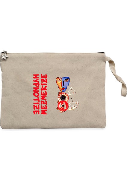 System Of A Down Hypnotize Mezmerize Krem Clutch Astarlı Cüzdan / El Çantası