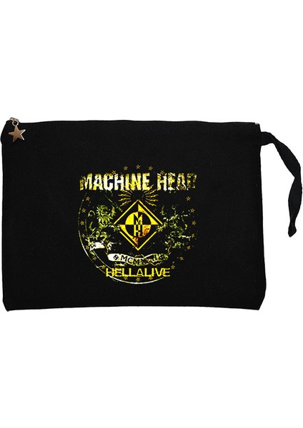 Machine Head Hellalive Siyah Clutch Astarlı Cüzdan / El Çantası