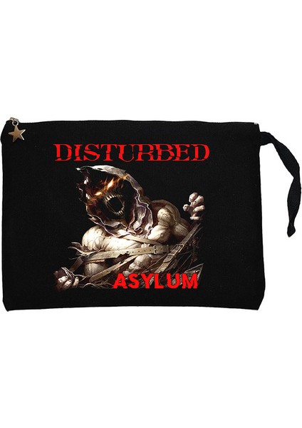 Disturbed Asylum Siyah Clutch Astarlı Cüzdan / El Çantası