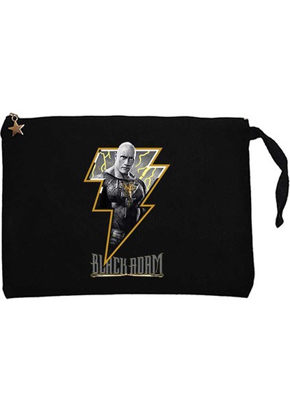 Black Adam Logo Siyah Clutch Astarlı Cüzdan / El Çantası