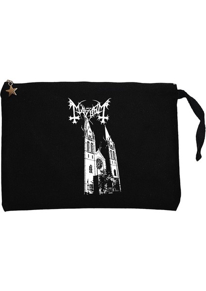 Mayhem Originators Of The Northern Darkness Siyah Clutch Astarlı Cüzdan / El Çantası