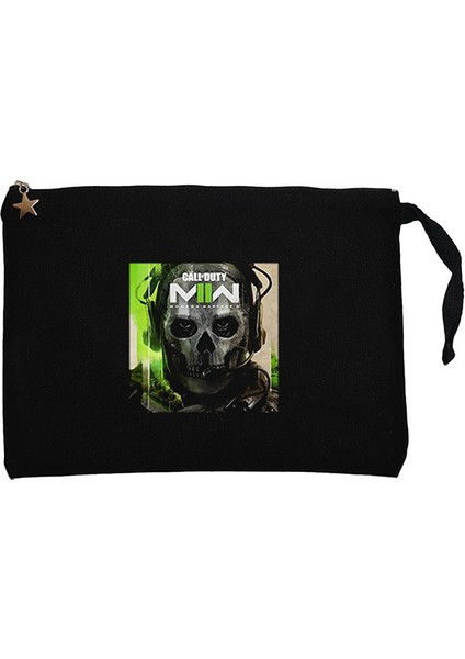 Call Of Duty Modern Warfare Iı Ghost Siyah Clutch Astarlı Cüzdan / El Çantası