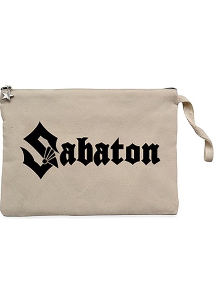 Sabaton Logo Krem Clutch Astarlı Cüzdan / El Çantası