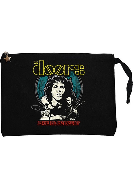 The Doors Live In Concert Siyah Clutch Astarlı Cüzdan / El Çantası