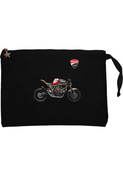 Ducat Supersport Siyah Clutch Astarlı Cüzdan / El Çantası