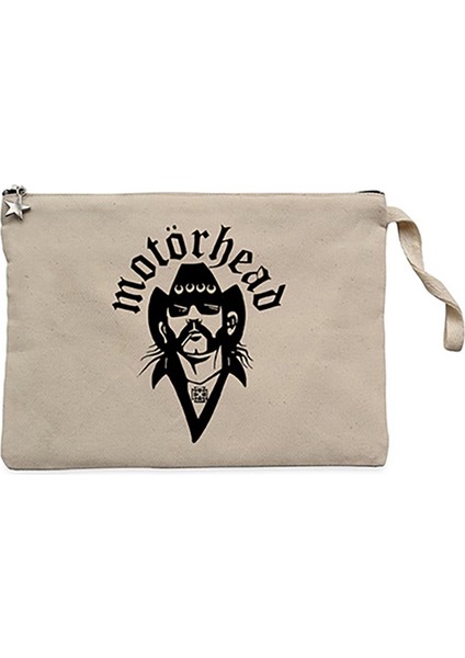 Motörhead Face Krem Clutch Astarlı Cüzdan / El Çantası