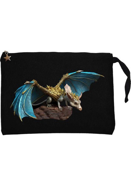 Baby Dragon Siyah Clutch Astarlı Cüzdan / El Çantası
