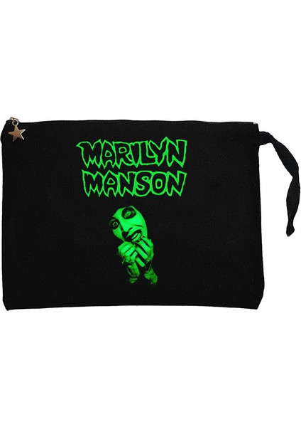 Marilyn Manson Smells Like Children Siyah Clutch Astarlı Cüzdan / El Çantası