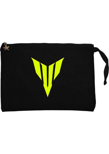Yamha Neon Logo Siyah Clutch Astarlı Cüzdan / El Çantası