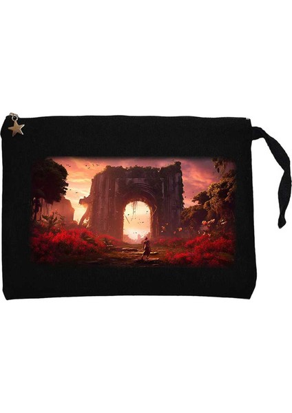 Arch Of Jungle Siyah Clutch Astarlı Cüzdan / El Çantası