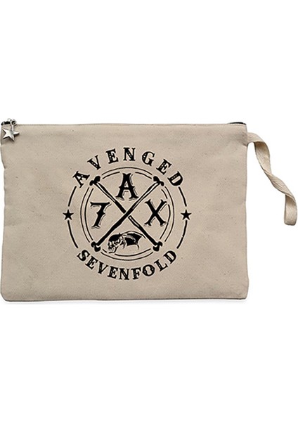 Avenged Sevenfold Figure Krem Clutch Astarlı Cüzdan / El Çantası