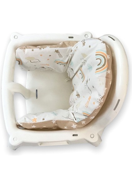 Ikea Antılop Mama Sandalyesi Için Destek Minderi (Kılıf + Iç Minder) Gökkuşağı