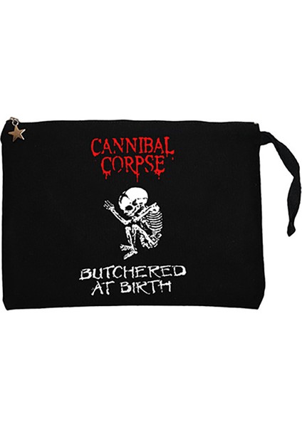 Cannibal Corpse Butchered At Birth Siyah Clutch Astarlı Cüzdan / El Çantası