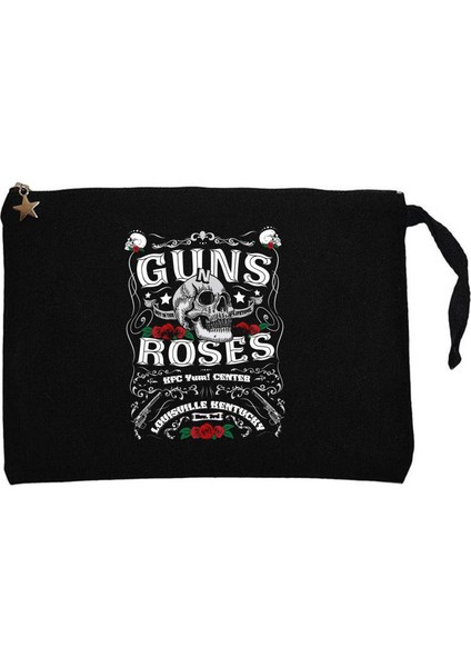 Guns N Roses Louis Ulle Kentucky Siyah Clutch Astarlı Cüzdan / El Çantası