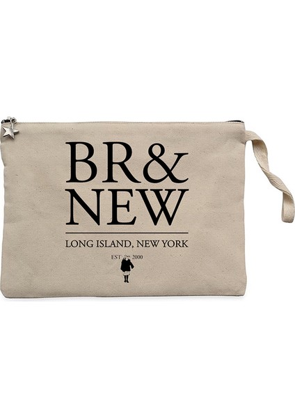 Brand New Long Island Krem Clutch Astarlı Cüzdan / El Çantası