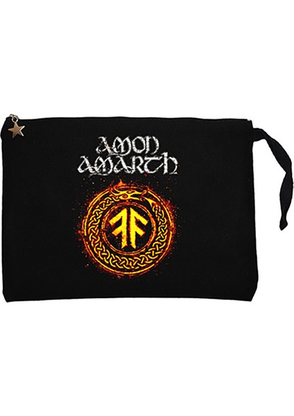Amon Amarth Skull Siyah Clutch Astarlı Cüzdan / El Çantası