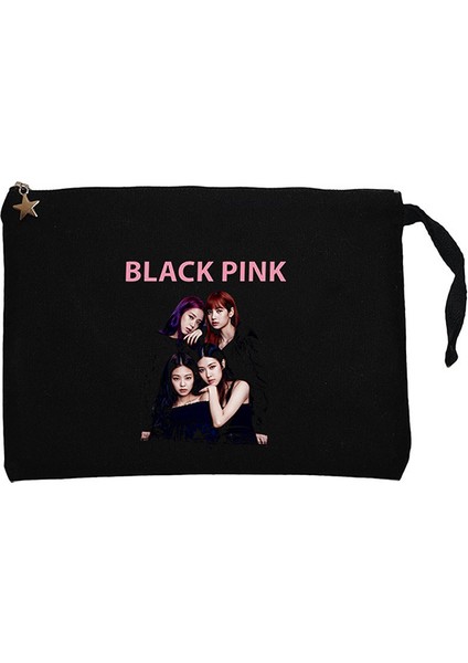 Blackpink Siluet Siyah Clutch Astarlı Cüzdan / El Çantası