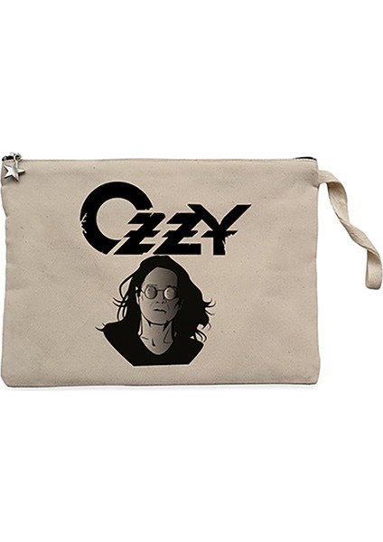 Ozzy Osbounre Head Krem Clutch Astarlı Cüzdan / El Çantası