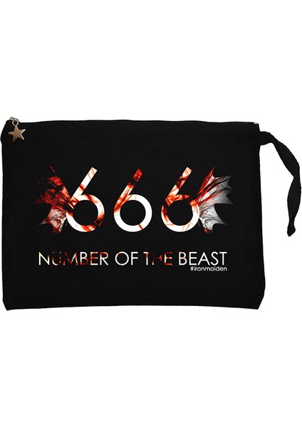 Iron Maiden 666 Siyah Clutch Astarlı Cüzdan / El Çantası