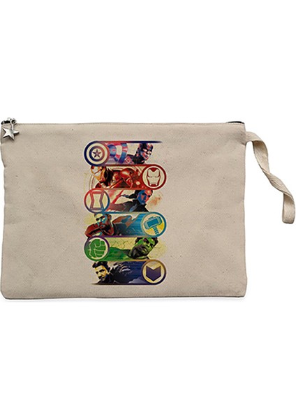 Marvel Heroes Krem Clutch Astarlı Cüzdan / El Çantası
