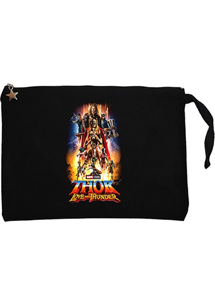Thor Aşk ve Gök Gürültüsü Ekip Siyah Clutch Astarlı Cüzdan / El Çantası