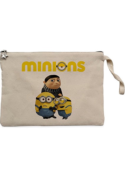 Minions And Gru Krem Clutch Astarlı Cüzdan / El Çantası
