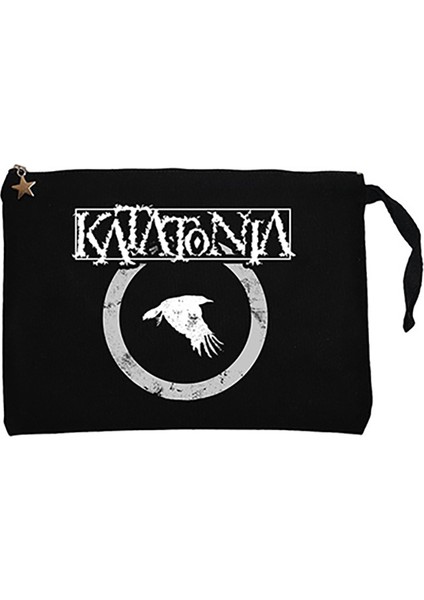 Katatonia Circle Bird Siyah Clutch Astarlı Cüzdan / El Çantası