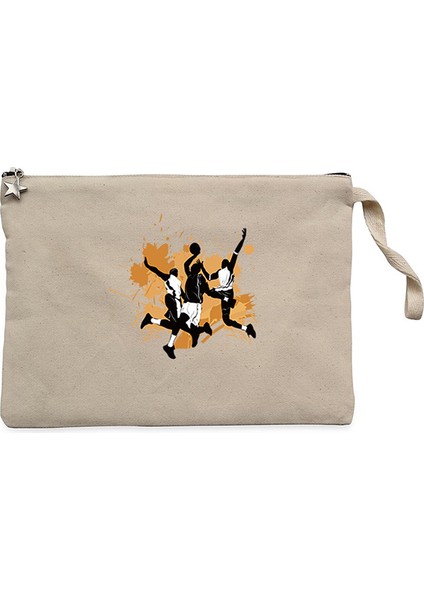 Baller Brown Stain Krem Clutch Astarlı Cüzdan / El Çantası