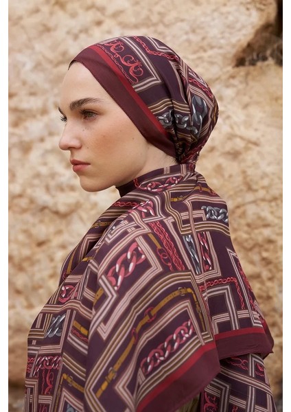 Bordo Ed Scarf Sunrise Geometrik Desen Şal modelleri