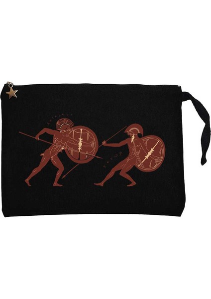Troia War Siyah Clutch Astarlı Cüzdan / El Çantası