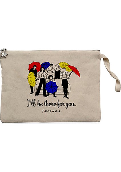 Friends I Will Be There For You Krem Clutch Astarlı Cüzdan / El Çantası