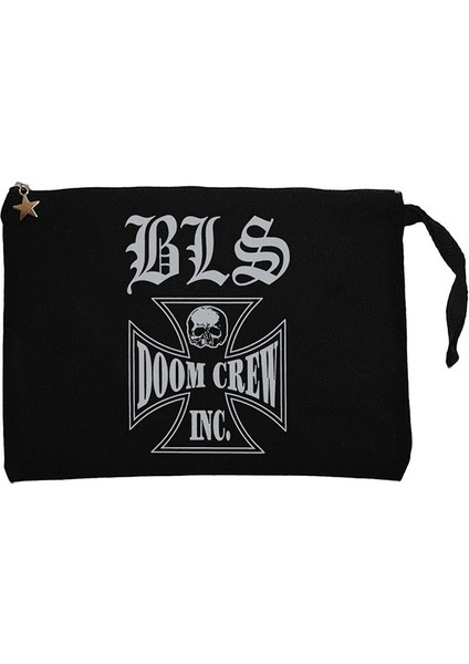Black Label Society Doom Crew Siyah Clutch Astarlı Cüzdan / El Çantası