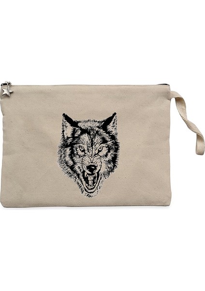 White Wolf Krem Clutch Astarlı Cüzdan / El Çantası