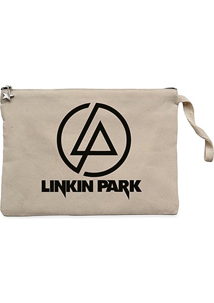 Linkin Park Logo Krem Clutch Astarlı Cüzdan / El Çantası