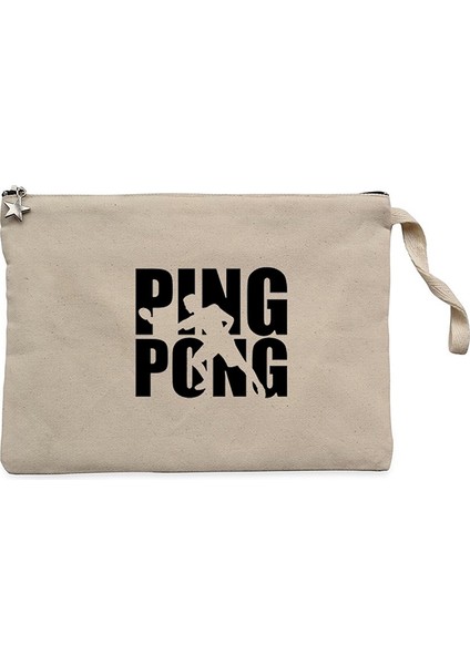 Ping Pong Actor Krem Clutch Astarlı Cüzdan / El Çantası