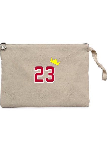 Michael Jordan 23 King Krem Clutch Astarlı Cüzdan / El Çantası